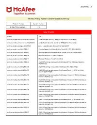 Mcafee Policy Auditor Content Update Summary Version 1310