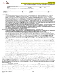 Snowsports Program ACKNOWLEDGEMENT of RISKS and HAZARDS, LIABILITY RELEASE and AGREEMENT NOT to SUE Please Read Carefully Before Signing
