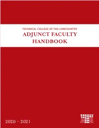 2020-2021 Adjunct Faculty Handbook 10-2020