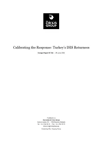 Calibrating the Response Turkey's ISIS Returnees