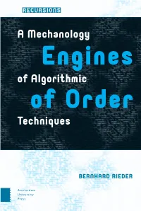 Engines of Order: a Mechanology of Algorithmic Techniques