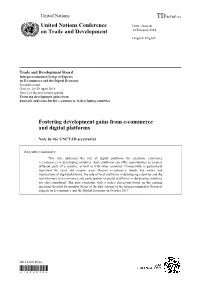 Fostering Development Gains from E-Commerce and Digital Platforms