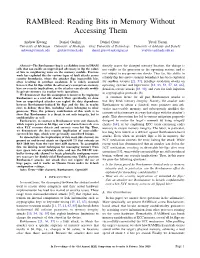 Reading Bits in Memory Without Accessing Them