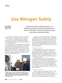 Use Nitrogen Safely