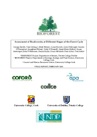Assessment of Biodiversity at Different Stages of the Forest Cycle