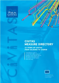 Civitas Measure Directory 10 Years of Civitas from Aalborg to Zagreb