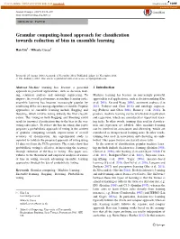 Granular Computing-Based Approach for Classification Towards Reduction