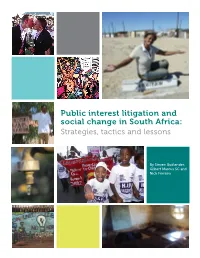 Public Interest Litigation and Social Change in South Africa: Strategies, Tactics and Lessons