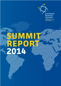SUMMIT REPORT 2014 How EBS Is Shaping the Future of Europe