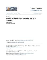 The Implementation of a Public-Use Bicycle Program in Philadelphia