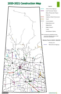 2020‐2021 Construction Map Legend