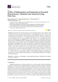 A Role of Inflammation and Immunity in Essential Hypertension—Modeled and Analyzed Using Petri Nets