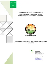 Environmental Project Brief for the Proposed Construction of Rural Electrification Projects in West Nile
