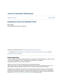 Explanatory Proofs and Beautiful Proofs