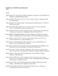 Immigration Reading List