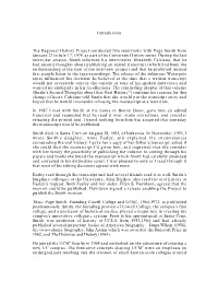 Introduction the Regional History Project Conducted Five Interviews