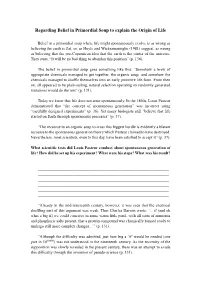 Regarding Belief in Primordial Soup to Explain the Origin of Life