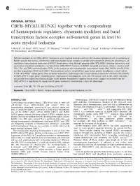 RUNX1 Together with a Compendium of Hematopoietic Regulators, Chromatin Modifiers and Basal Transcr
