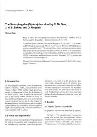 The Sarcophagidae (Diptera) Described by C