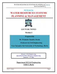 Water Resources Systems Planning & Management