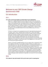 Welcome to Your CDP Climate Change Questionnaire 2020 C0. Introduction