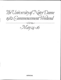 1982-05-17 University of Notre Dame Commencement Program