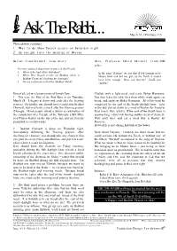 Ask the Rabbi