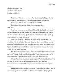 Black Lives Matter Part 1 Colorblind No More