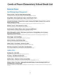Ceeds of Peace Elementary School Book List