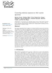 Connecting Molecular Sequences to Their Voucher Specimens