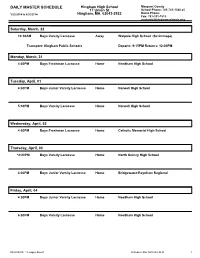 Daily Master Schedule