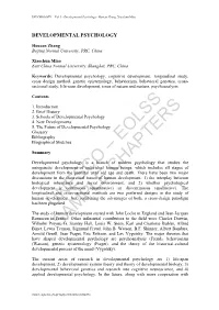 Developmental Psychology - Houcan Zhang, Xiaochun Miao