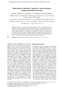 Exploration of Subsurface Antarctica: Uncovering Past Changes and Modern Processes
