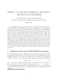 Gretl 1.6.0 and Its Numerical Accuracy - Technical Supplement