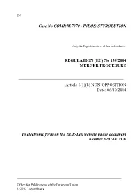 Ineos/ Styrolution Regulation (Ec)