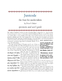 Junicode the Font for Medievalists by Peter S
