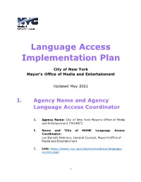 Language Access Implementation Plan