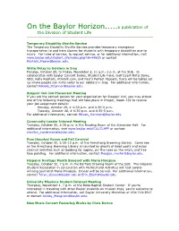 On the Baylor Horizon.....A Publication of the Division of Student Life