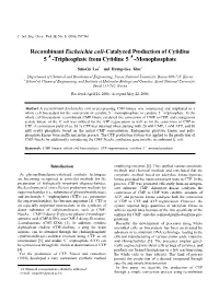 Recombinant Escheichia Coli-Catalyzed Production of Cytidine 5′-Triphosphate from Cytidine 5′-Monophosphate