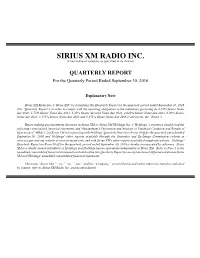 SIRIUS XM RADIO INC. (Exact Name of Company As Specified in Its Charter)