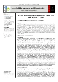 Studies on Weed Flora of Theog and Kotkhai Area of Himachal Pradesh
