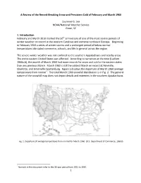 1 a Review of the Record-Breaking Snow and Persistent Cold Of