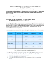 2020 Spring GOES DCS Technical Working Group (TWG) 125 ​ Meeting Th ​ Tuesday, May 5 ,​ 2020 ​ (Virtual Via Webex and Teleconference)