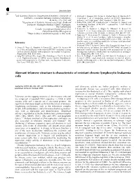 Aberrant Telomere Structure Is Characteristic of Resistant Chronic Lymphocytic Leukaemia Cells