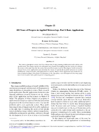 Chapter 22 100 Years of Progress in Applied Meteorology. Part I: Basic Applications