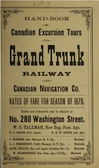 Handbook of Canadian Excursion Tours Via Grand Trunk