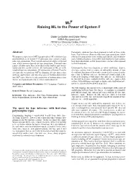 MLF Raising ML to the Power of System F