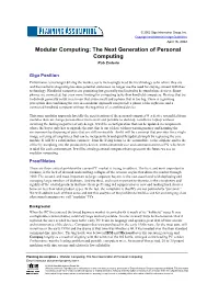 Modular Computing: the Next Generation of Personal Computing Rob Enderle