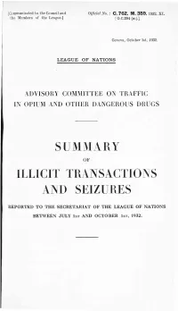 Summary Illicit Transactions and Seizures