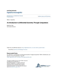 An Introduction to Differential Geometry Through Computation